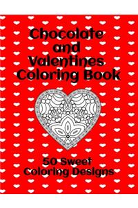 Chocolate and Valentines Coloring Book