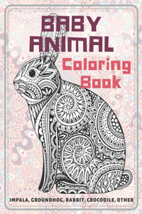 Baby Animal - Coloring Book - Impala, Groundhog, Rabbit, Crocodile, other