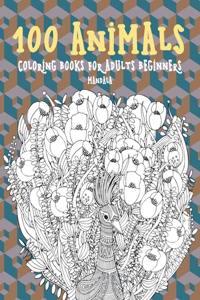Mandala Coloring Books for Adults Beginners - 100 Animals