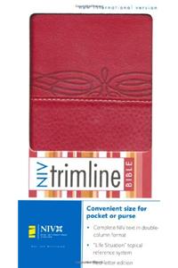 NIV Italian Duo-Tone Trimline Bible, Cherry/Cherry