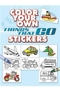 Color Your Own Things That Go Stickers