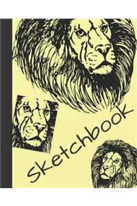 Black Lions Blank Sketchbook for Sketching Drawing or Doodling
