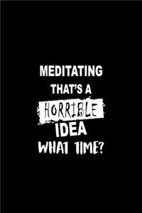 Meditating That's a Horrible Idea What Time?