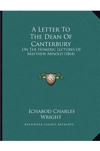 Letter To The Dean Of Canterbury