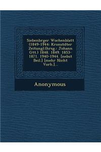 Siebenb Rger Wochenblatt (1849-1944