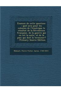 Examen de Cette Question