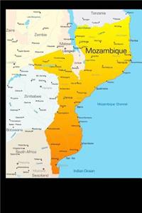 Map of Mozambique Journal: 150 Page Lined Notebook/Diary