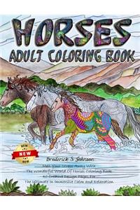Horses Adult Coloring Book