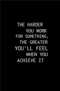 The Harder You Work for Something the Greater You'll Feel When You Achieve It.