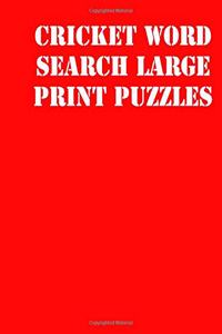 Cricket Word Search Large print puzzles