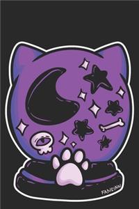 Gothic Cat Voodoo Tarot Glass Ball Notebook