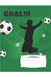 Soccer Goal Composition Book 100 Pages Wide Ruled