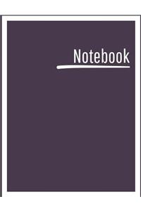 Notebook: Unlined Blank Large with Page Numbers Soft Matte Gray Magenta Memo Book-Journaling Memories