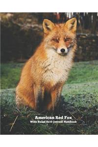 American Red Fox Wide Ruled 8x10 Journal Notebook