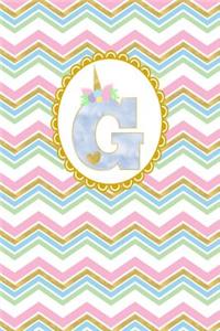 Unicorn Monogram Journal - Letter G