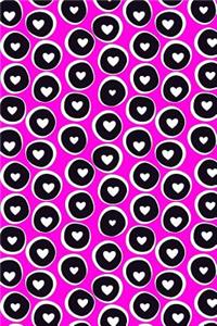 Bullet Journal Notebook Hearts in Circles Pattern 5