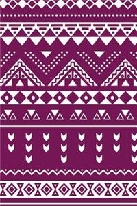 Aztec Design Notebook: Burgundy: Notebook 6 X 9: Notebook 250 Pages