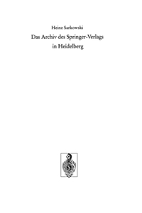 Archiv des Springer-Verlags in Heidelberg