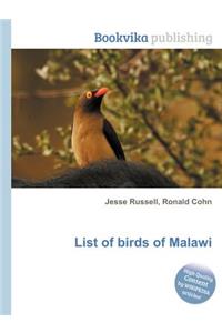 List of Birds of Malawi
