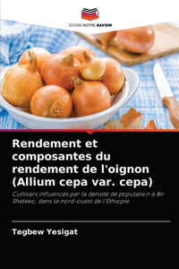 Rendement et composantes du rendement de l'oignon (Allium cepa var. cepa)