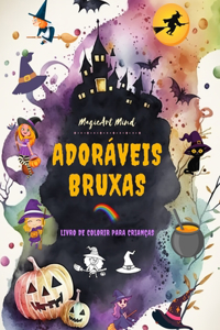 Adoráveis bruxas Livro de colorir para crianças Cenas criativas e divertidas do mundo de fantasia da bruxaria