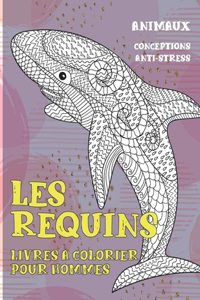 Livres à colorier pour hommes - Conceptions anti-stress - Animaux - Les requins