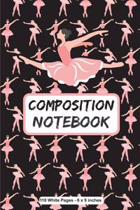 Composition Notebook 110 White Pages 6x9 inches