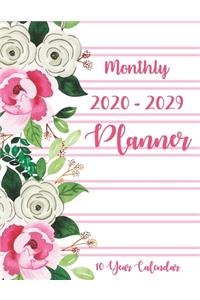 2020-2029 Monthly Planner 10 Year calendar