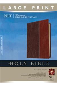 NLT Premium Slimline Reference Bible, Large Print Brown/Tan