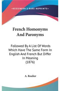 French Homonyms And Paronyms