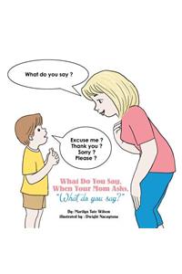 What Do You Say, When Your Mom Asks, 