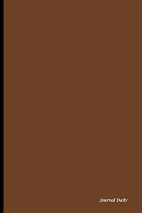 Journal Daily: Brown, Lined Blank Journal Book, 6 X 9, 150 Pages