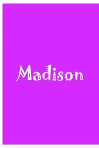 Madison - Bright Purple Personalized Notebook / Journal / Blank Lined Pages