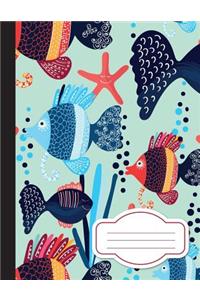 Blue Sea Fish, Composition Notebook