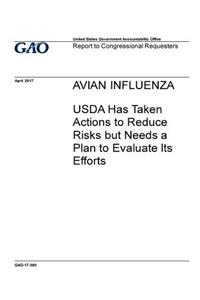 Avian influenza, USDA has taken actions to reduce risks but needs a plan to evaluate its efforts