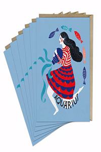 6-Pack Lisa Congdon for Em & Friends Aquarius Card