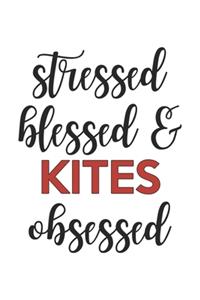 Stressed Blessed and Kites Obsessed Kites Lover Kites Obsessed Notebook A beautiful