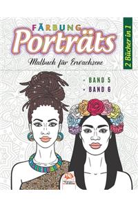 Porträts Färbung - 2 Bücher in 1