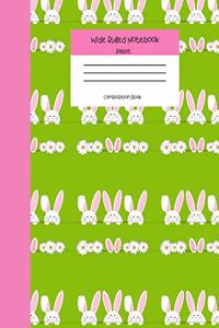 Wide Ruled Rabbit Notebook Composition Book