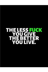 The Less Fuck You Give The Better You Live