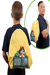 Vacation Bible School (Vbs) 2025 Road Trip Drawstring Bag W/Pocket (Pkg of 6)