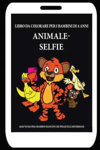 Libro da colorare per i bambini di 4 anni (Animale - Selfie)