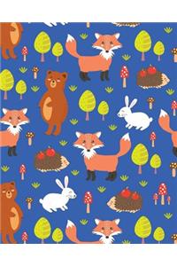 Bullet Journal Notebook Cute Foxes, Rabbits and Bears Pattern 1