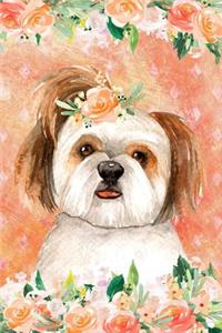 Journal Notebook For Dog Lovers Shih Tzu In Flowers 5