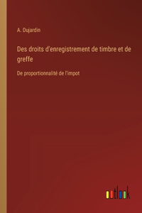 Des droits d'enregistrement de timbre et de greffe