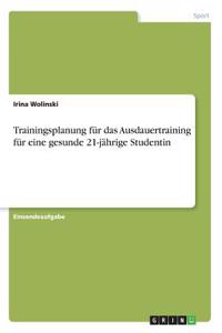 Trainingsplanung für das Ausdauertraining für eine gesunde 21-jährige Studentin