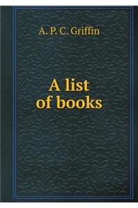 A list of books