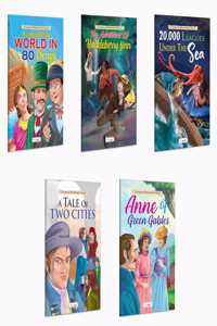 Evergreen Illustrated Classics : 20,000 Leagues Under the Sea, A Tale of Two Cities and more - Classic adventure stories for children, Children's learning books, Kids Story book | Pack of 5 books