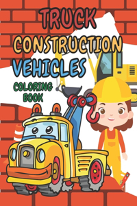 Truck Construction Vehicles Coloring Book