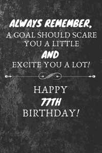 Always Remember A Goal Should Scare You A Little And Excite You A Lot Happy 77th Birthday